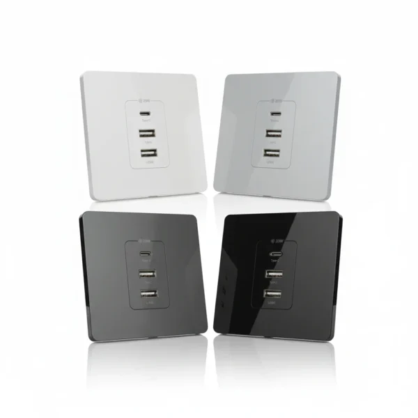 پریز دیواری توکار USB و Type-C شارژ سریع ۲۰ وات